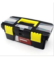 Plastic Tool Box – Lightweight Durable Tool Storage Box with Locking Clips and Organiser Tray, Perfect for DIY, Home and Trade Use